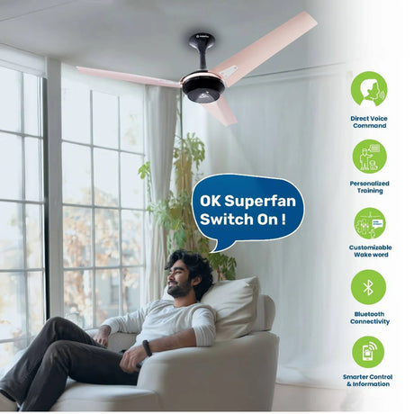Superfan Super my Q Ceiling Fan 48 in - Onyx Blush_3