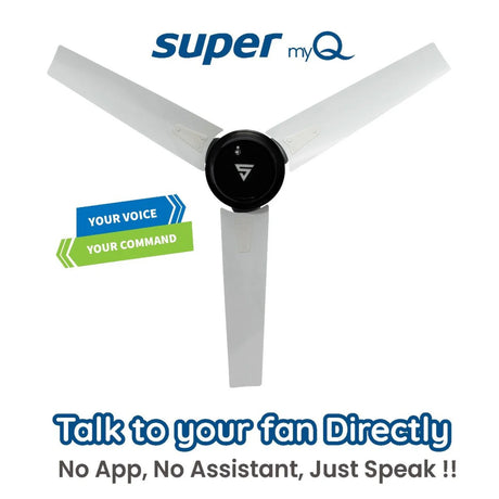 Superfan Super my Q Ceiling Fan 48 in - Pearl Onyx White_2