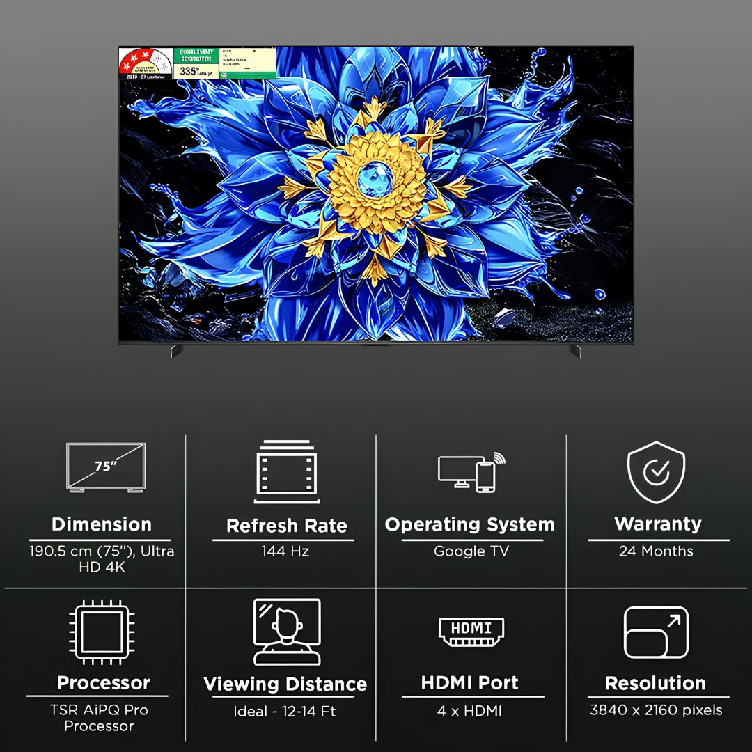 TCL 75P8L 4K UHD QLED TV - 75 Inch_Features View