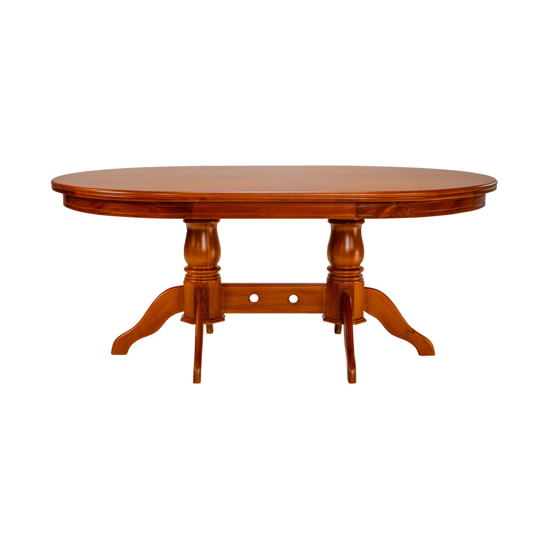 Texas Oval Wooden Top Dining Table 4 Seater - Teak Finish_2