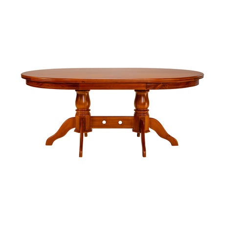 Texas Oval Wooden Top Dining Table 4 Seater - Teak Finish_2