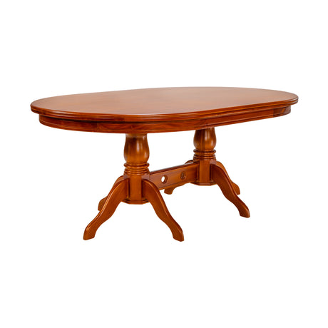Texas Oval Wooden Top Dining Table 6 Seater - Teak Finish_1