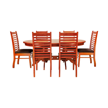 Texas Wooden Top 6-Seater Dining Set - Teak Finish_02