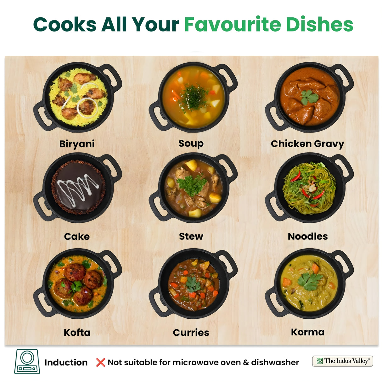 The Indus Valley Cast Iron 2 in 1 Dutch Oven with Lid 5 L - Black_8