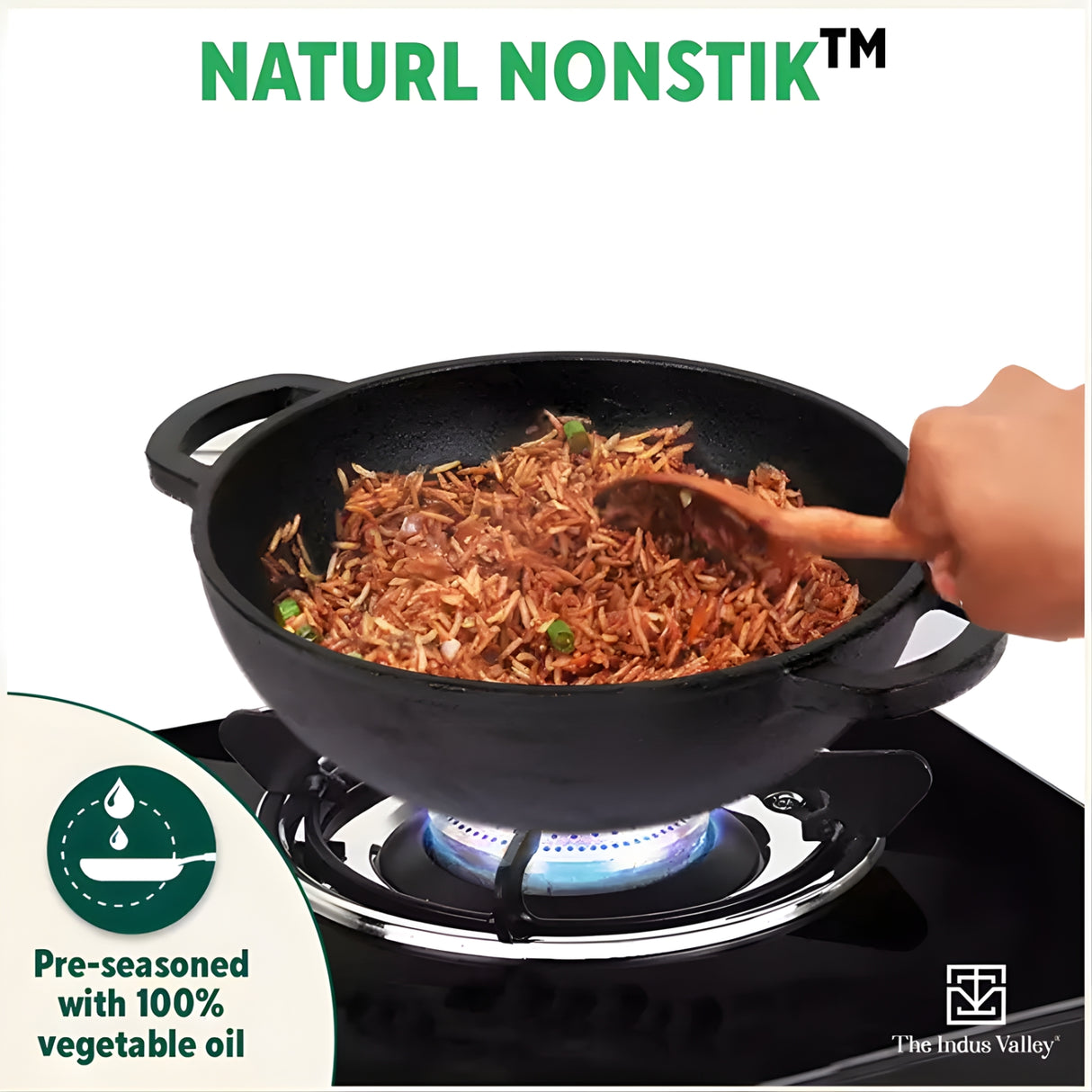 The Indus Valley Cast Iron Deep Kadai 2.3 L – Black_7