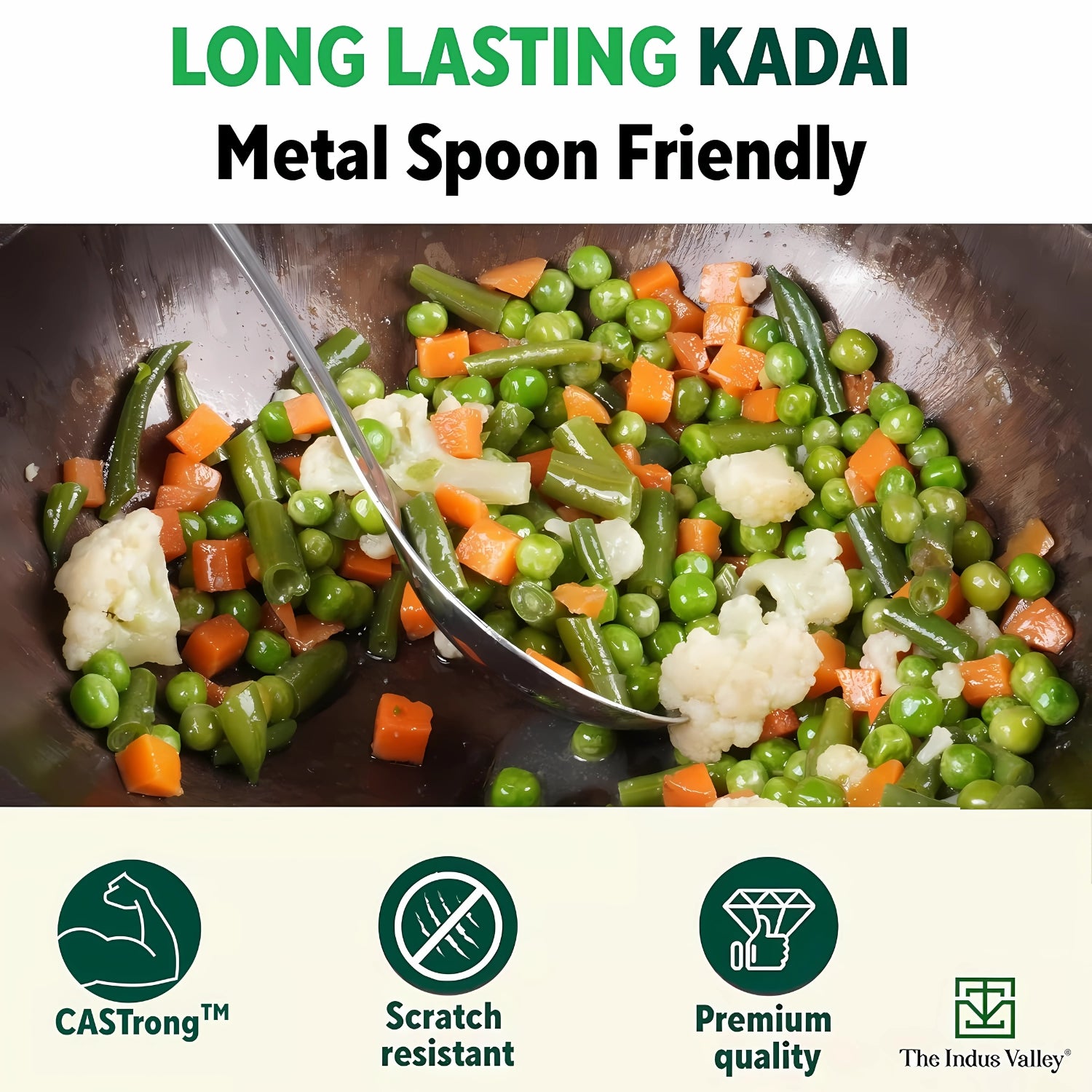 The Indus Valley Cast Iron Smooth Kadai 10 in \ 2.5 L - Black_6
