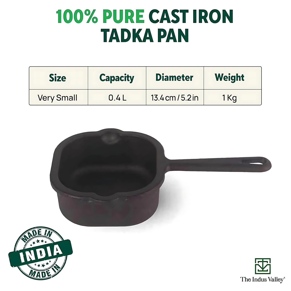 The Indus Valley Cast Iron Tadka Pan 0.4 L – Black_3