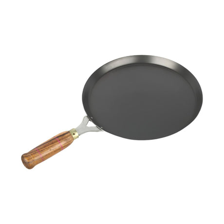 The Indus Valley Natural Cookware Pre-Seasoned Cast Iron Dosa Tawa 25.8 cm - Black_Front View