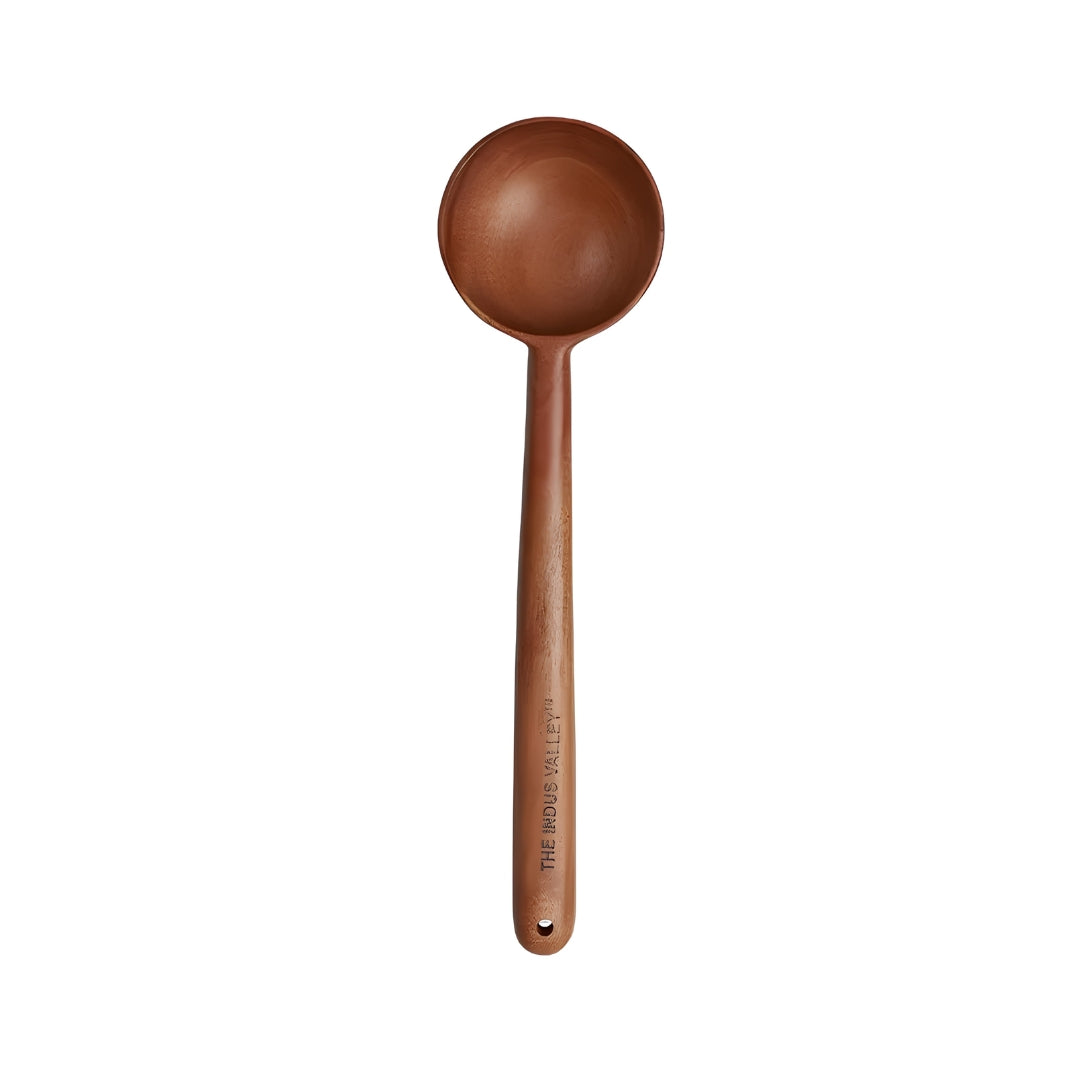 The Indus Valley Neem Woode Round Spoon Handmade 30 cm_Front View