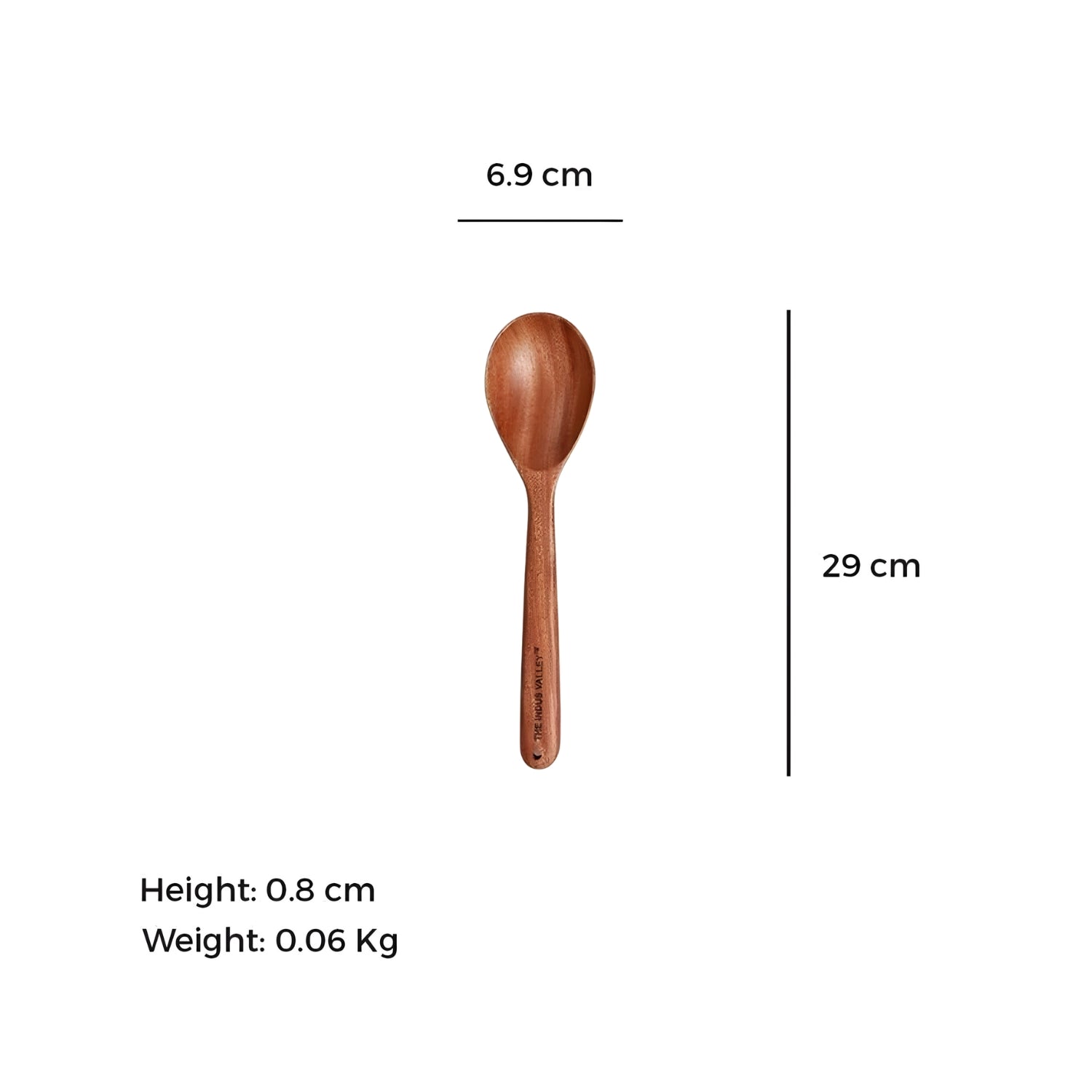 The Indus Valley Neem Woode Stir Oval Cooking Spoon Handmade 30 cm_2