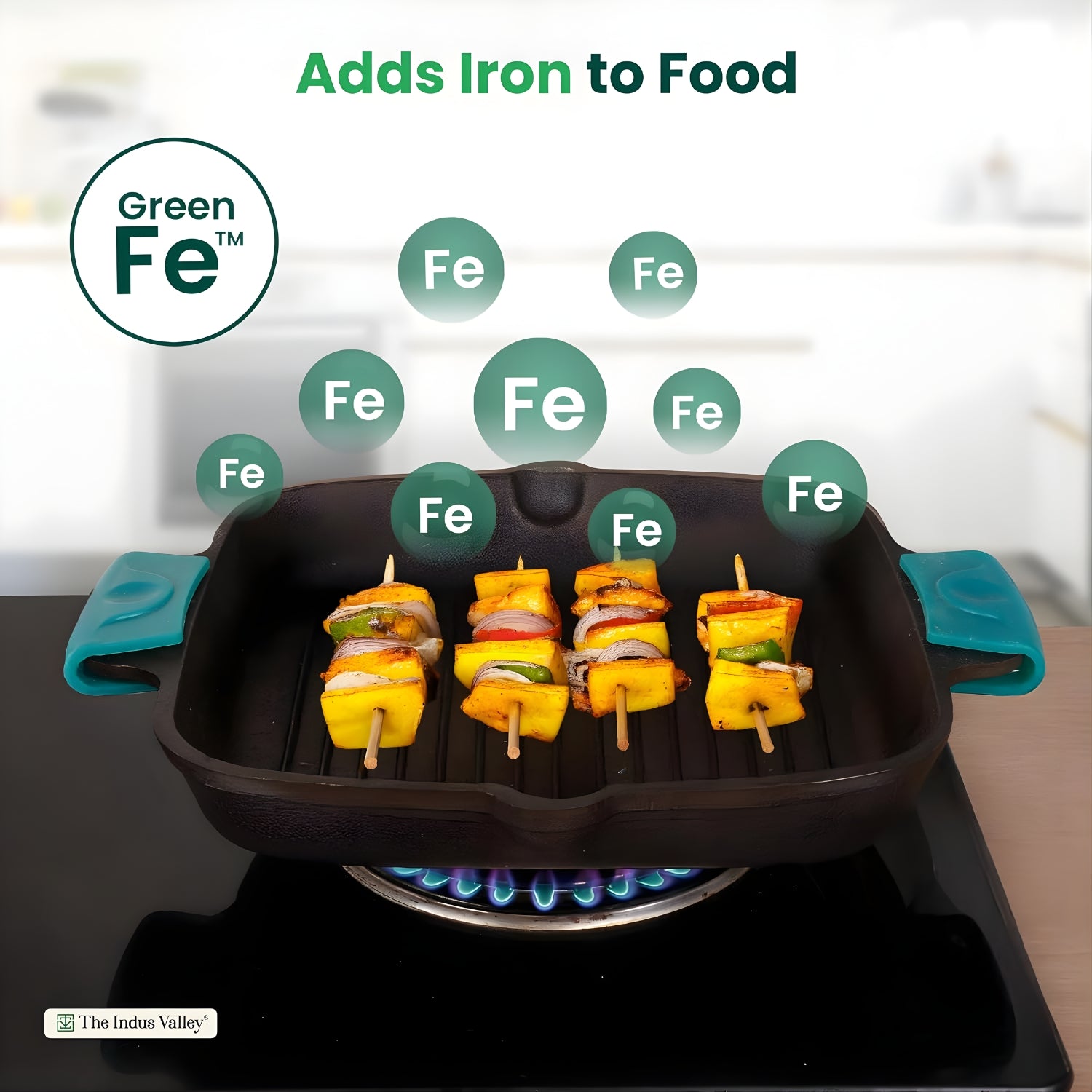 The Indus Valley Pre-Seasoned Cast Iron Grill Pan 26.5 cm - Black_5
