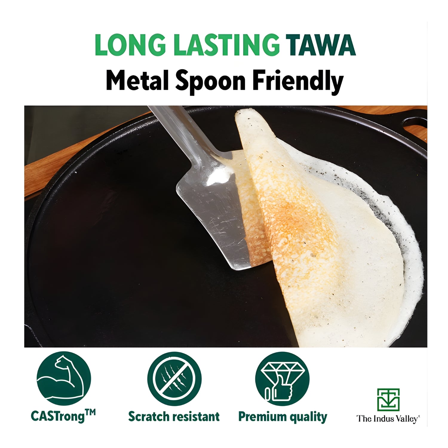 The Indus Valley Pre-Seasoned Dosa Tawa 30.2 cm - Black_2