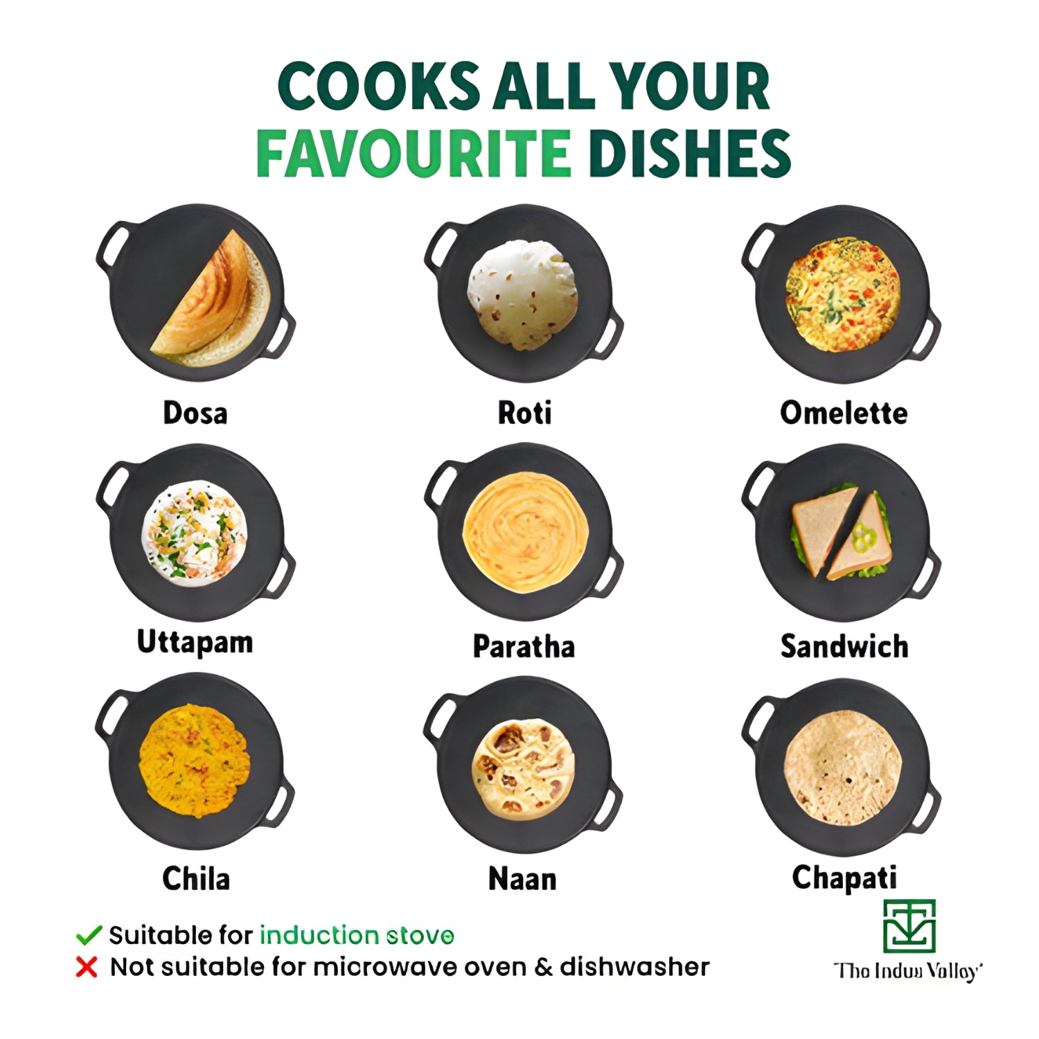 The Indus Valley Pre-Seasoned Dosa Tawa 30.2 cm - Black_5