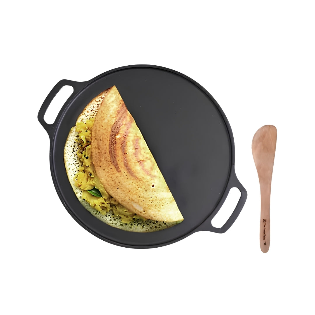 The Indus Valley Pre-Seasoned Dosa Tawa 30.2 cm - Black_Front View