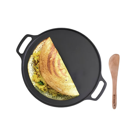 The Indus Valley Pre-Seasoned Dosa Tawa 30.2 cm - Black_Front View