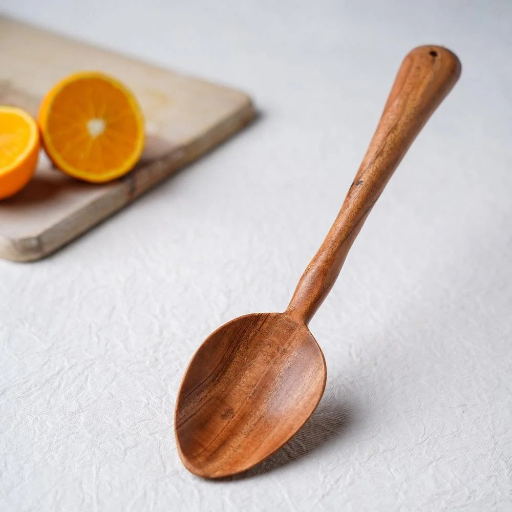The Indus Valley Saute Neem Wood Cooking Spatula 26 cm_4