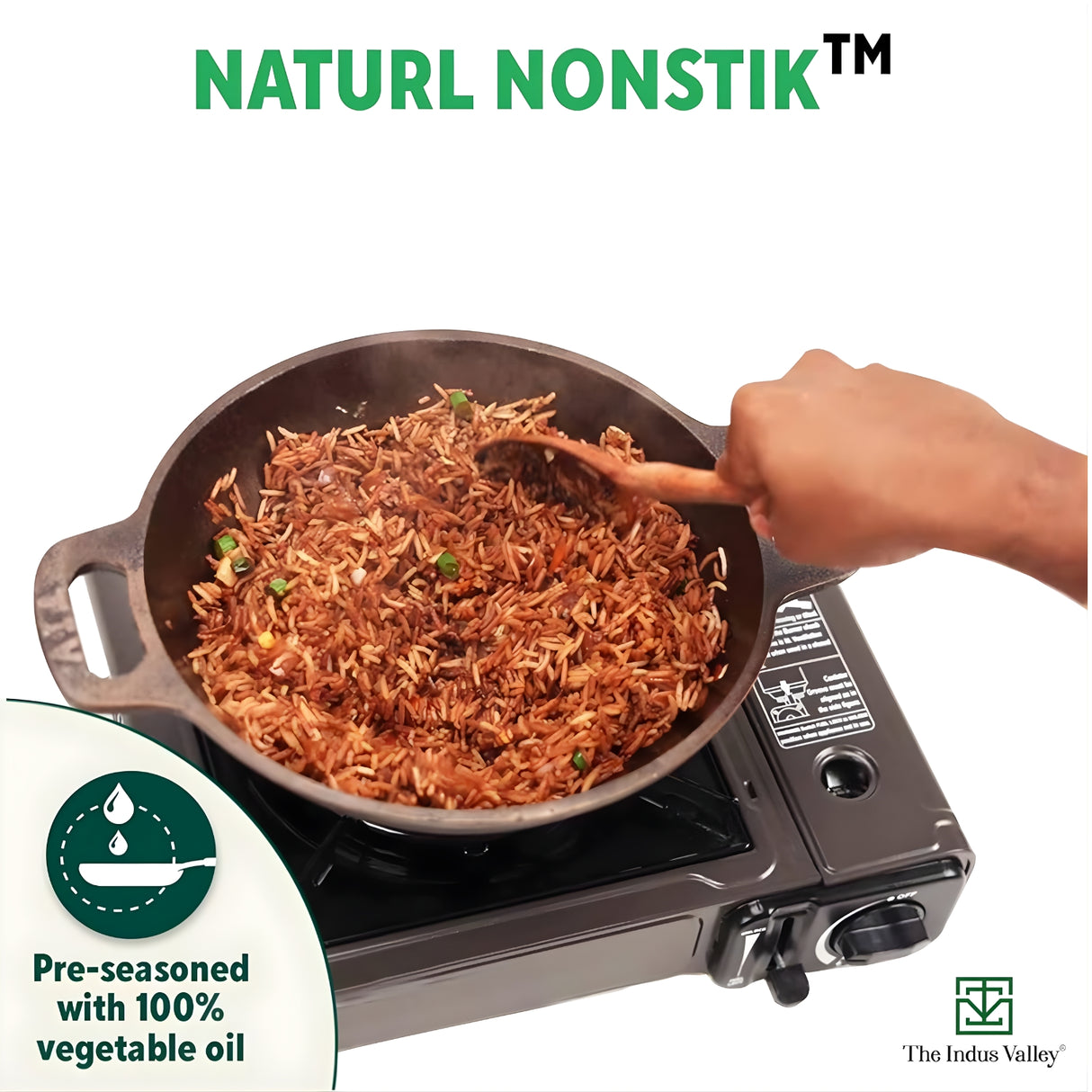 The Indus Valley Super Smooth Cast Iron Kadai 25.4 \ 2.5 L - Black_7