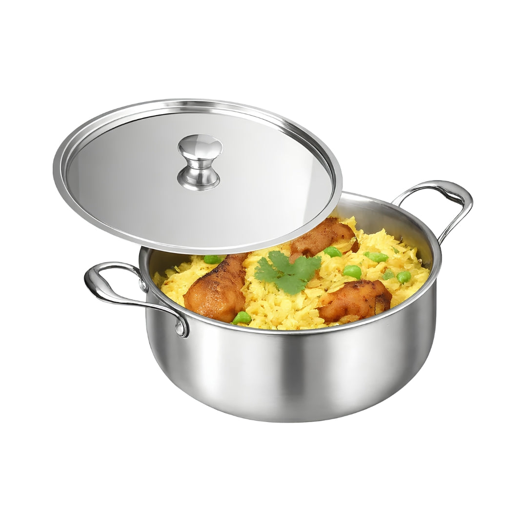 The Indus Valley Triply Stainless Steel Biriyani Pot with SS Lid 20 cm \ 2.5 L