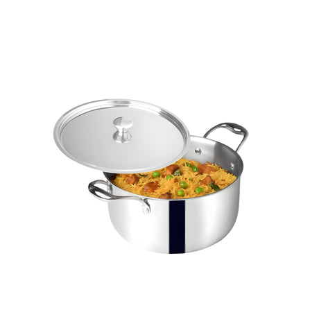 The Indus Valley Triply Stainless Steel Biryani Pot with Lid 22 cm \ 3.7 L_1