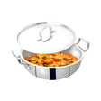 The Indus Valley Triply Stainless Steel Deep Kadai with Lid 26 cm _ 4.5 L_Front View