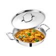 The Indus Valley Triply Stainless Steel Deep Kadai with Lid 28 cm _ 5 L_Front View
