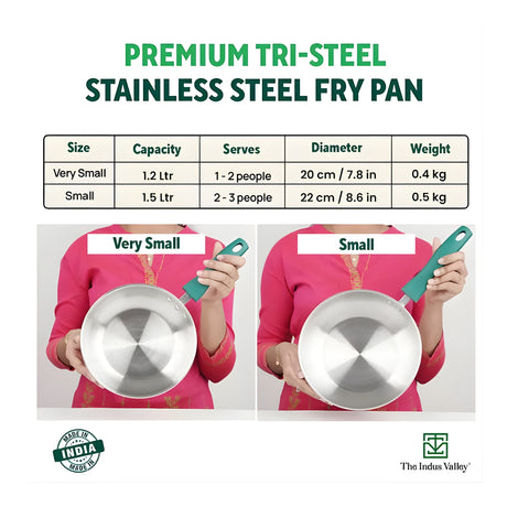 The Indus Valley Triply Stainless Steel Fry Pan 22 cm \ 1.5 L_2