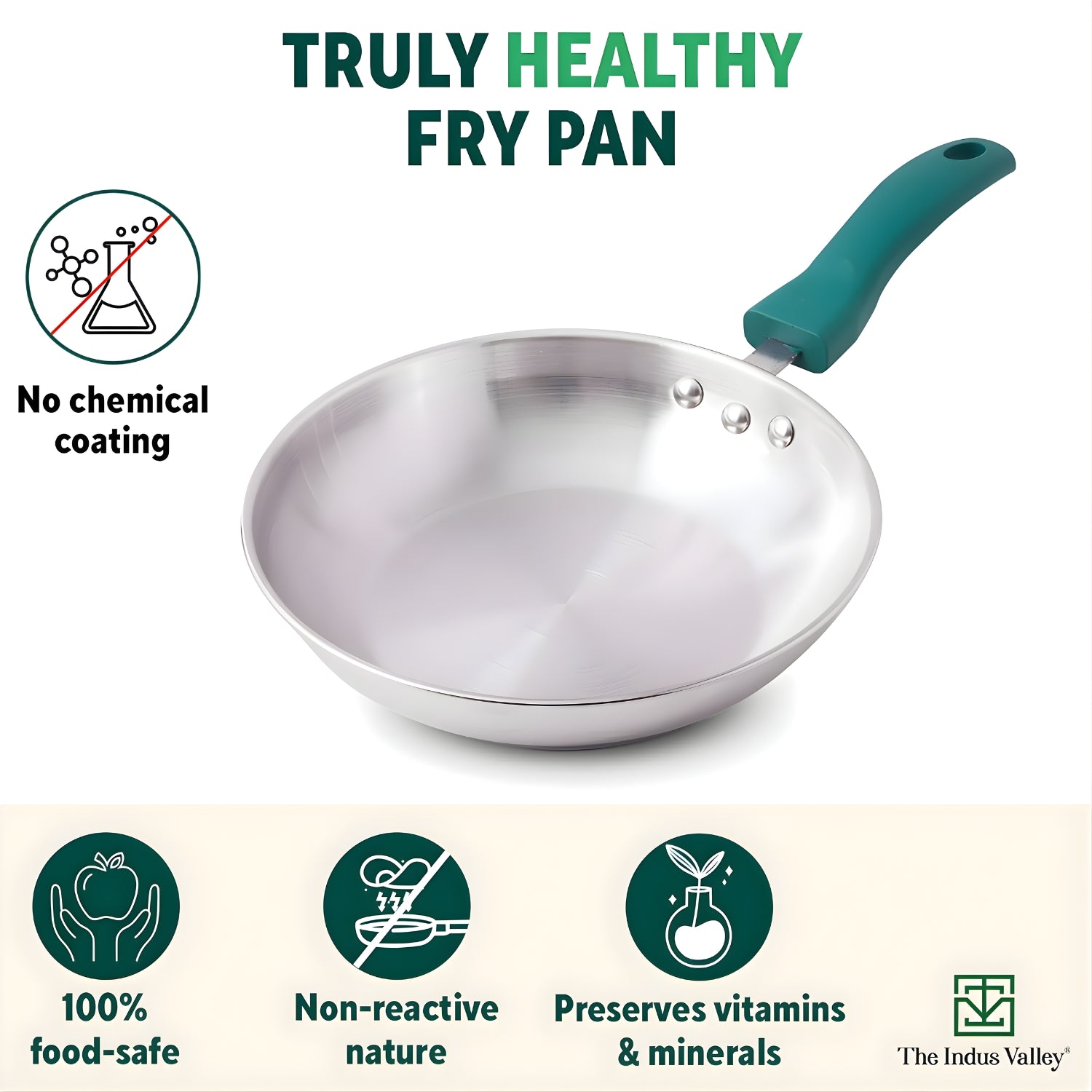The Indus Valley Triply Stainless Steel Fry Pan 22 cm \ 1.5 L_3