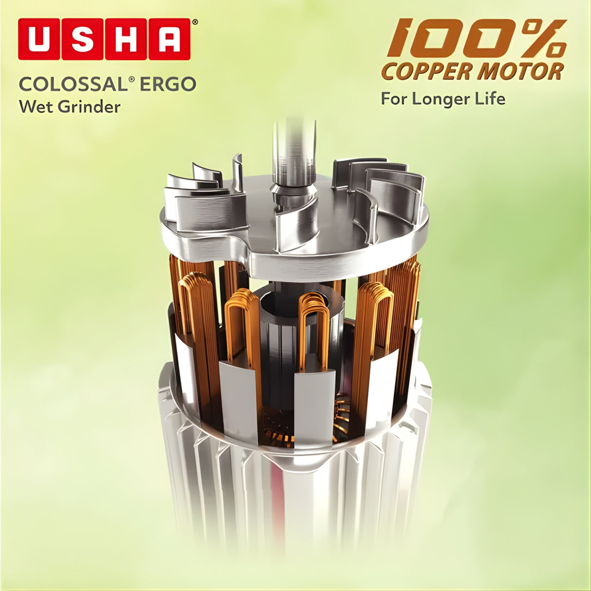 USHA Colossal Ergo 2 L 150 W 2 Stones Wet Grinder with Coconut Scrapper and Atta Kneader - Magenta_3