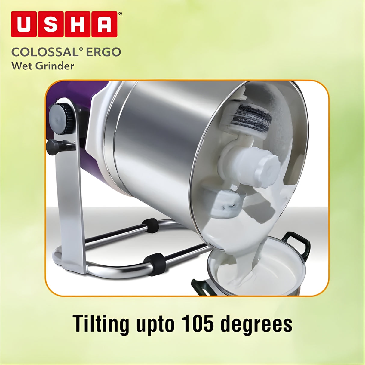 USHA Colossal Ergo 2 L 150 W 2 Stones Wet Grinder with Coconut Scrapper and Atta Kneader - Magenta_6