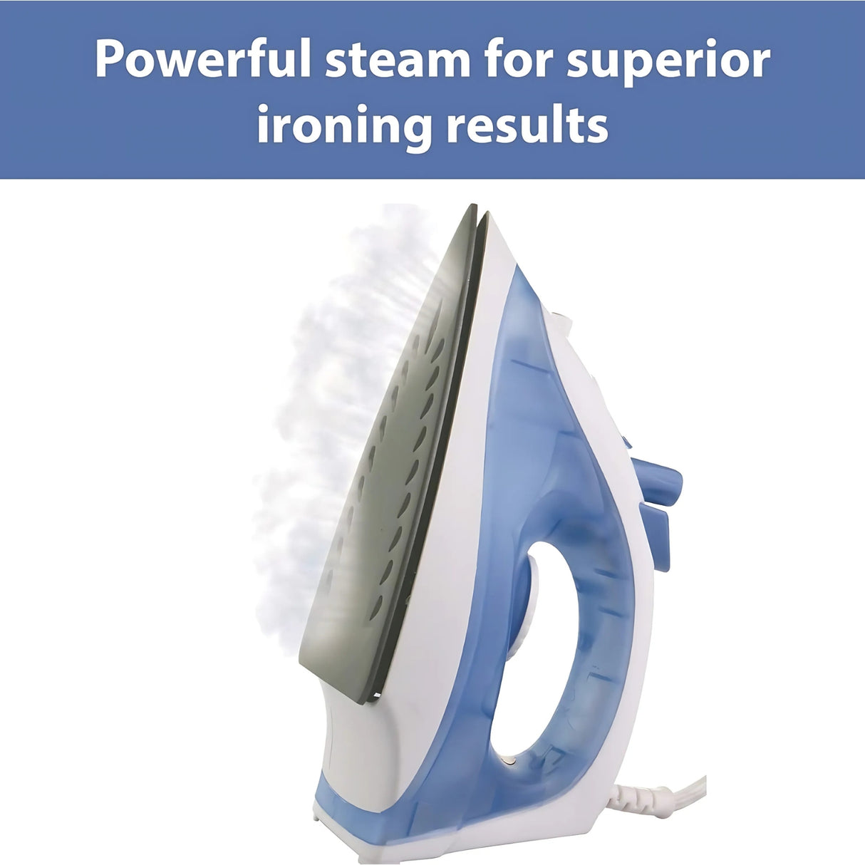 USHA SI TEFLON 3713 Steam Iron 1300 Watts 180ml - White and Blue_2