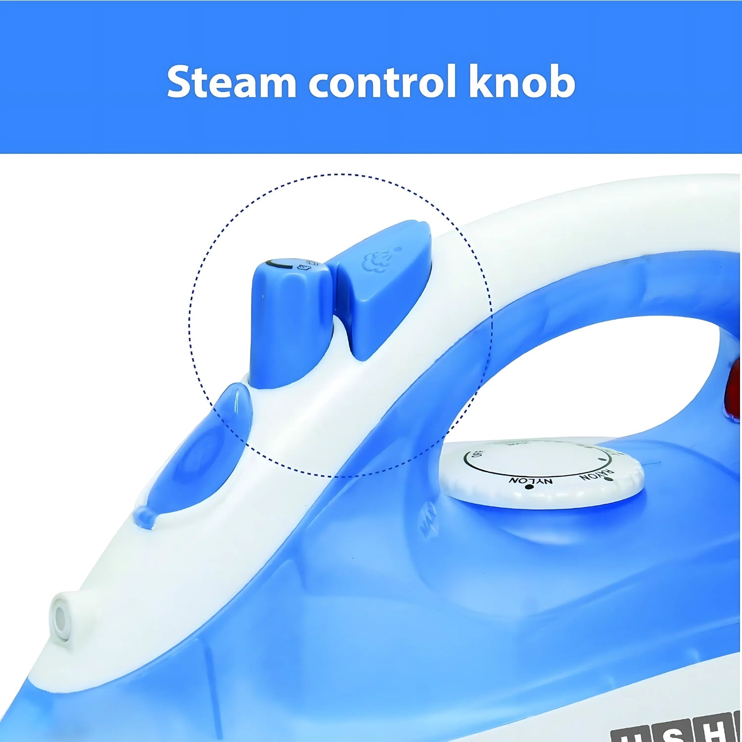 USHA SI TEFLON 3713 Steam Iron 1300 Watts 180ml - White and Blue_5