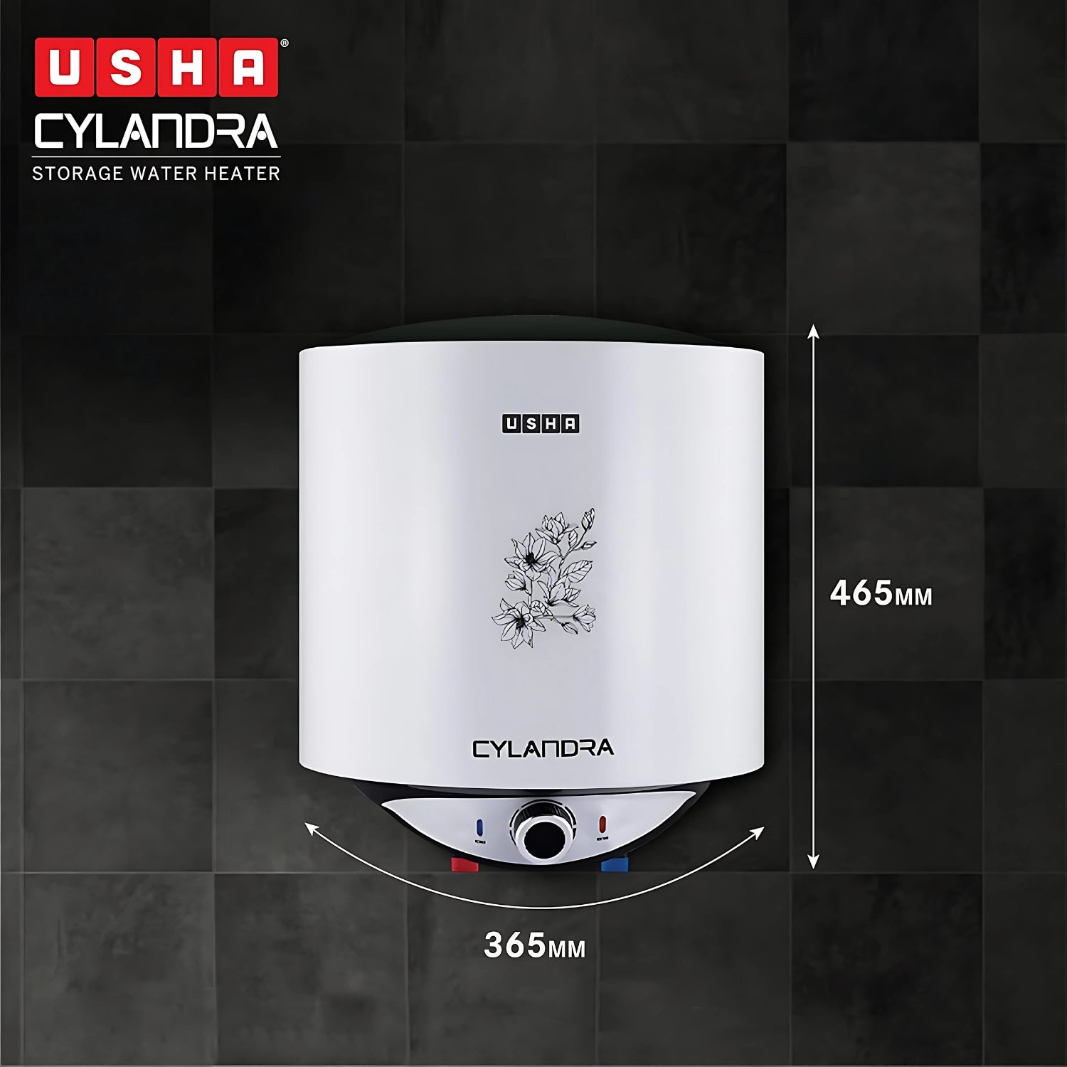 USHA SWH Cylandra Storage Water Heater 15 L – White_5