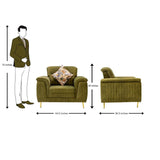 Amster Pro Comfort Fabric Sofa 1-Seater - Green