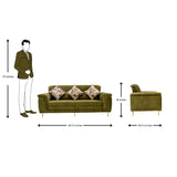 Amster Pro Comfort Fabric Sofa 3 Seater - Green
