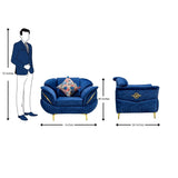 Barcelona Pro Supreme Fabric Sofa 1-Seater - Blue