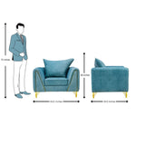 Estonia Pro Contemporary Fabric Sofa Set (3+1+1 Seater) - Green