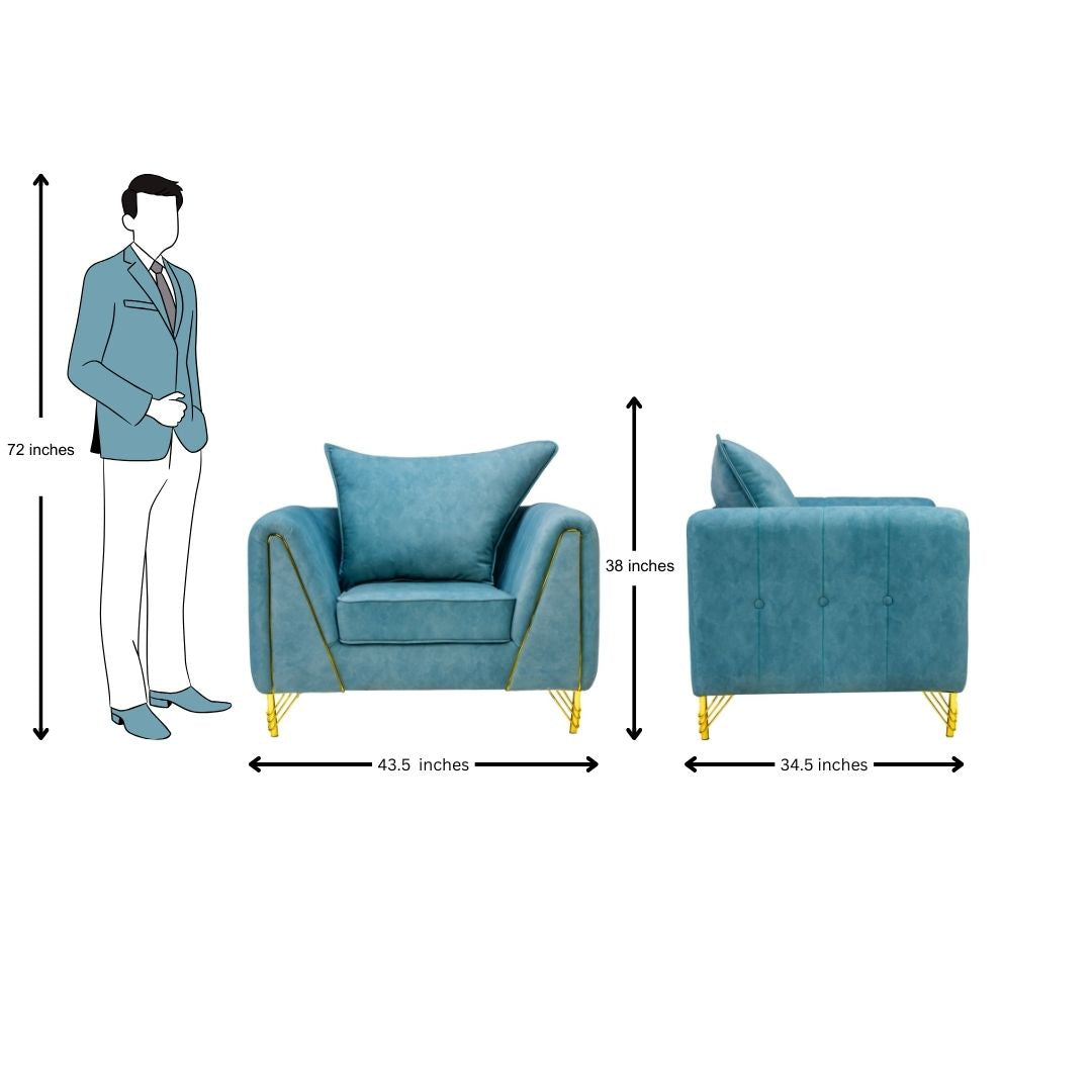 Estonia Pro Comfort Fabric Sofa 1 Seater - Green