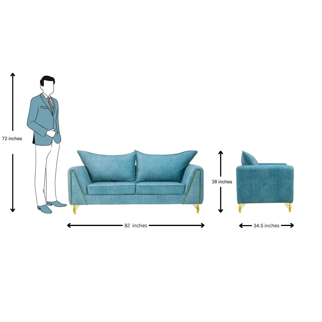 Estonia Pro Comfort Fabric Sofa 3 Seater - Green