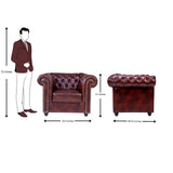 Lisbon Pro Chester Rexine Sofa Set (3+1+1 Seater) - Maroon
