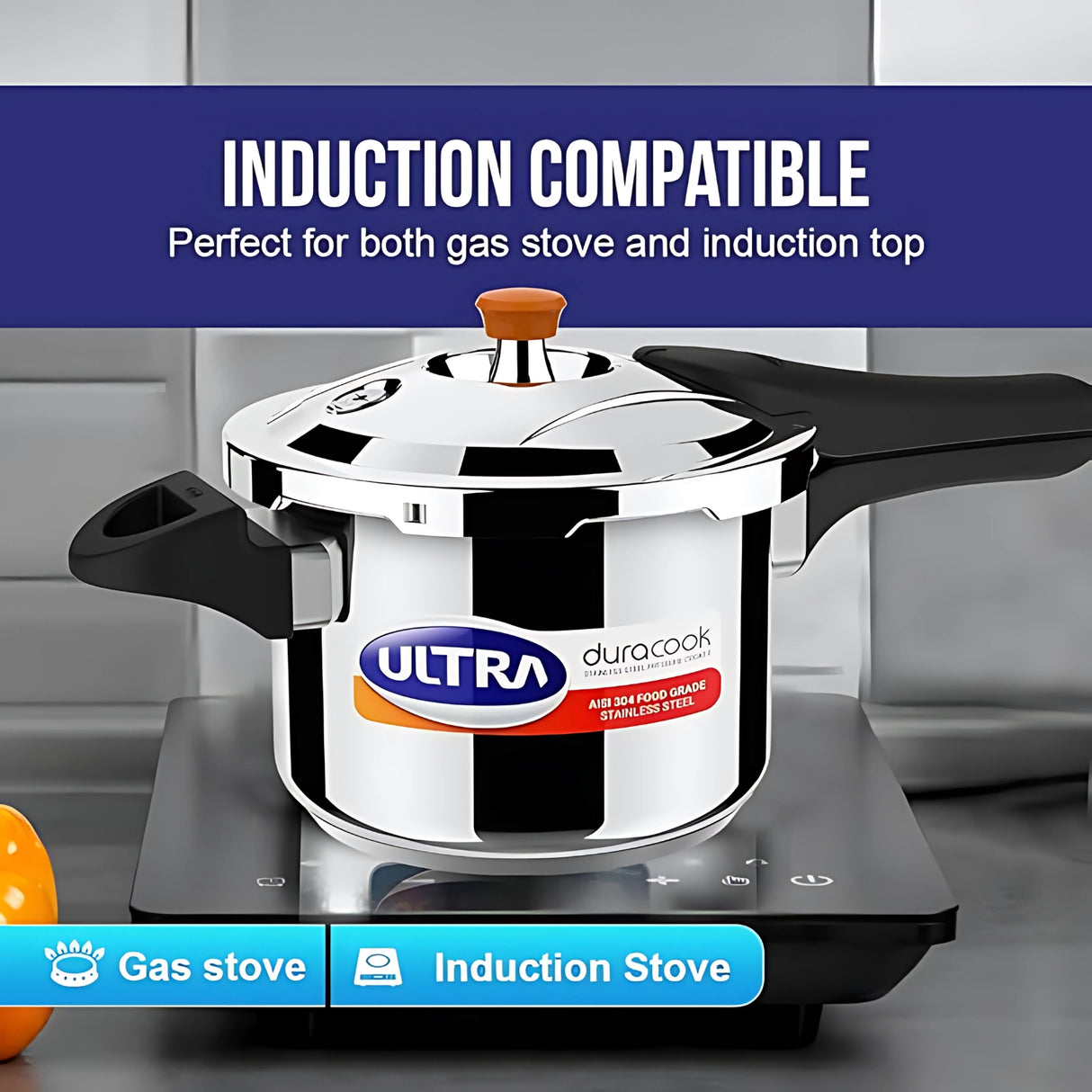 Ultra Duracook Stainless Steel Pressure Cooker 5.5L