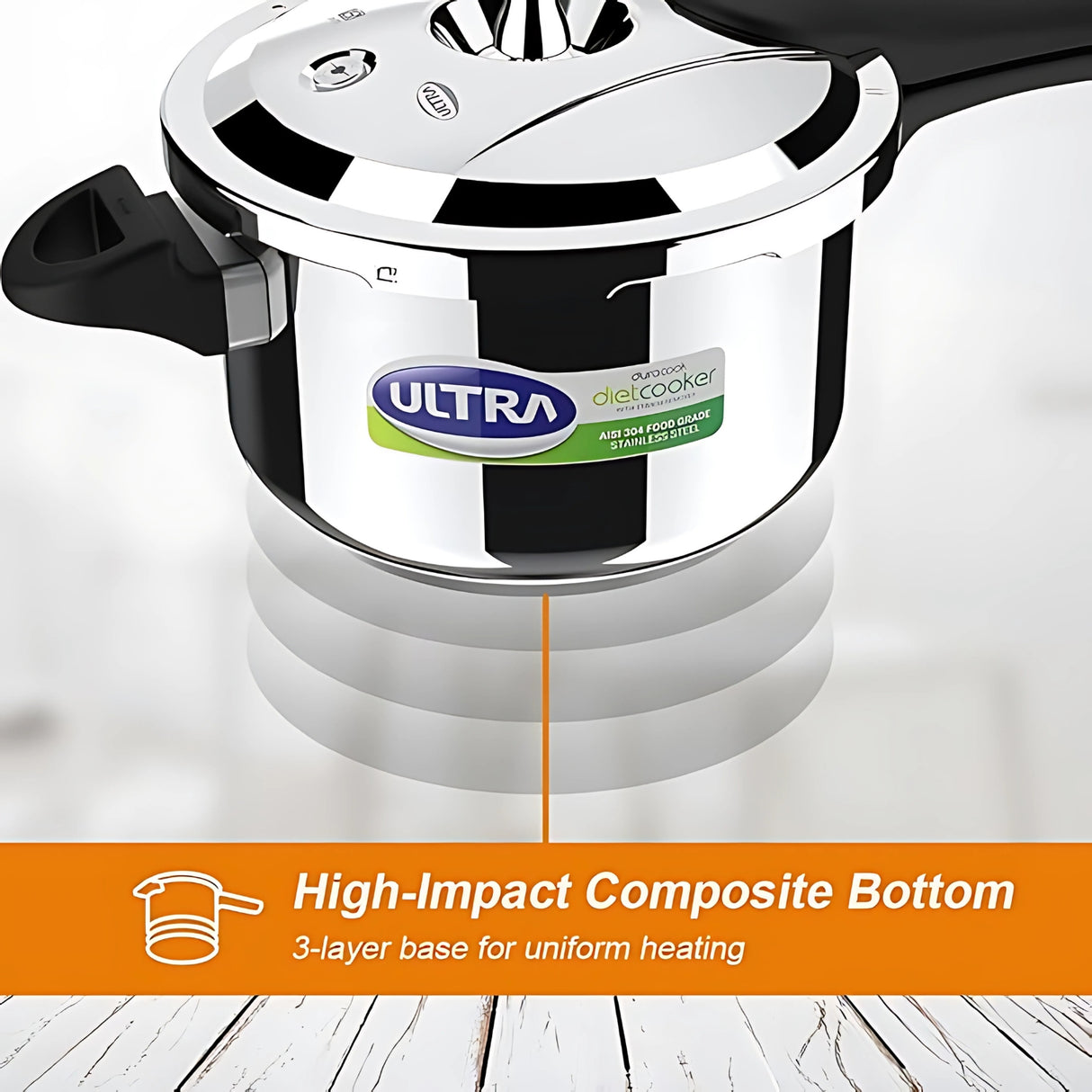 Ultra Duracook Diet SS Pressure Cooker with Excess Starch Remover 5.5L