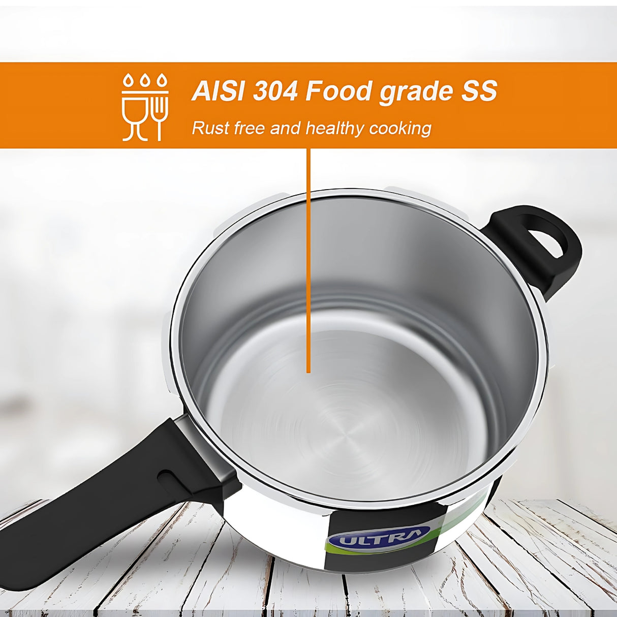 Ultra Duracook Diet SS Pressure Cooker with Excess Starch Remover 5.5L