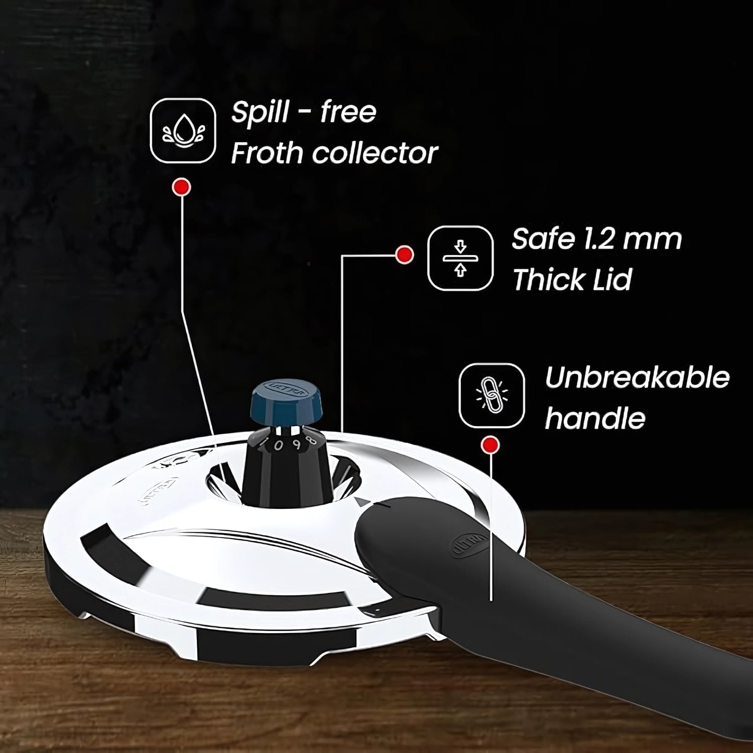 Ultra Krono Triply SS Pressure Cooker 1.5 L_5