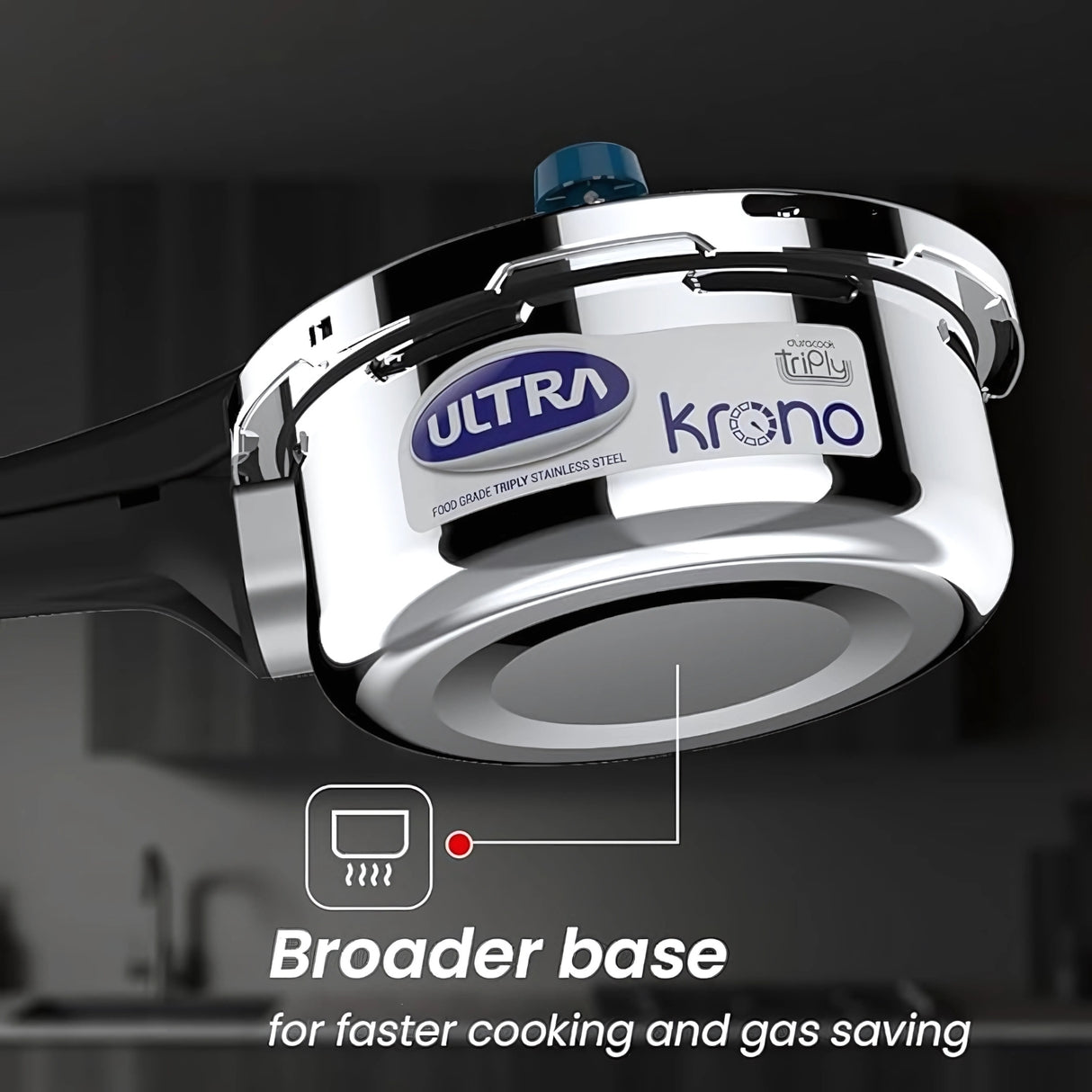 Ultra Krono Triply SS Pressure Cooker 1.5 L_6