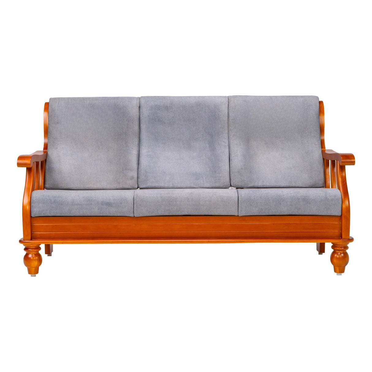 Denver Pro Luxe Wooden Sofa 3 Seater - Teak Finish