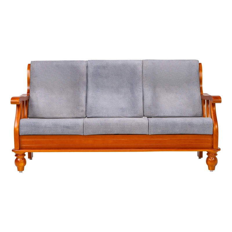 Denver Pro Luxe Wooden Sofa 3 Seater - Teak Finish