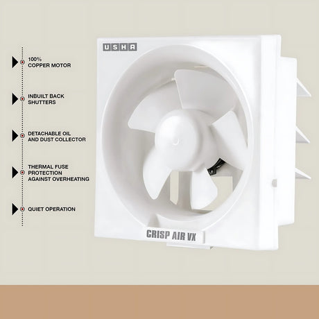 Usha Crisp Air VX Series Exhaust Fan 150 mm – White_2