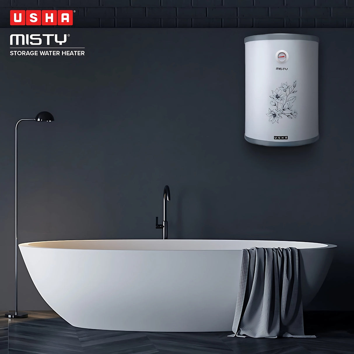 Usha SWH Misty Water Heater 15 L – Misty Grey Magnolia_6