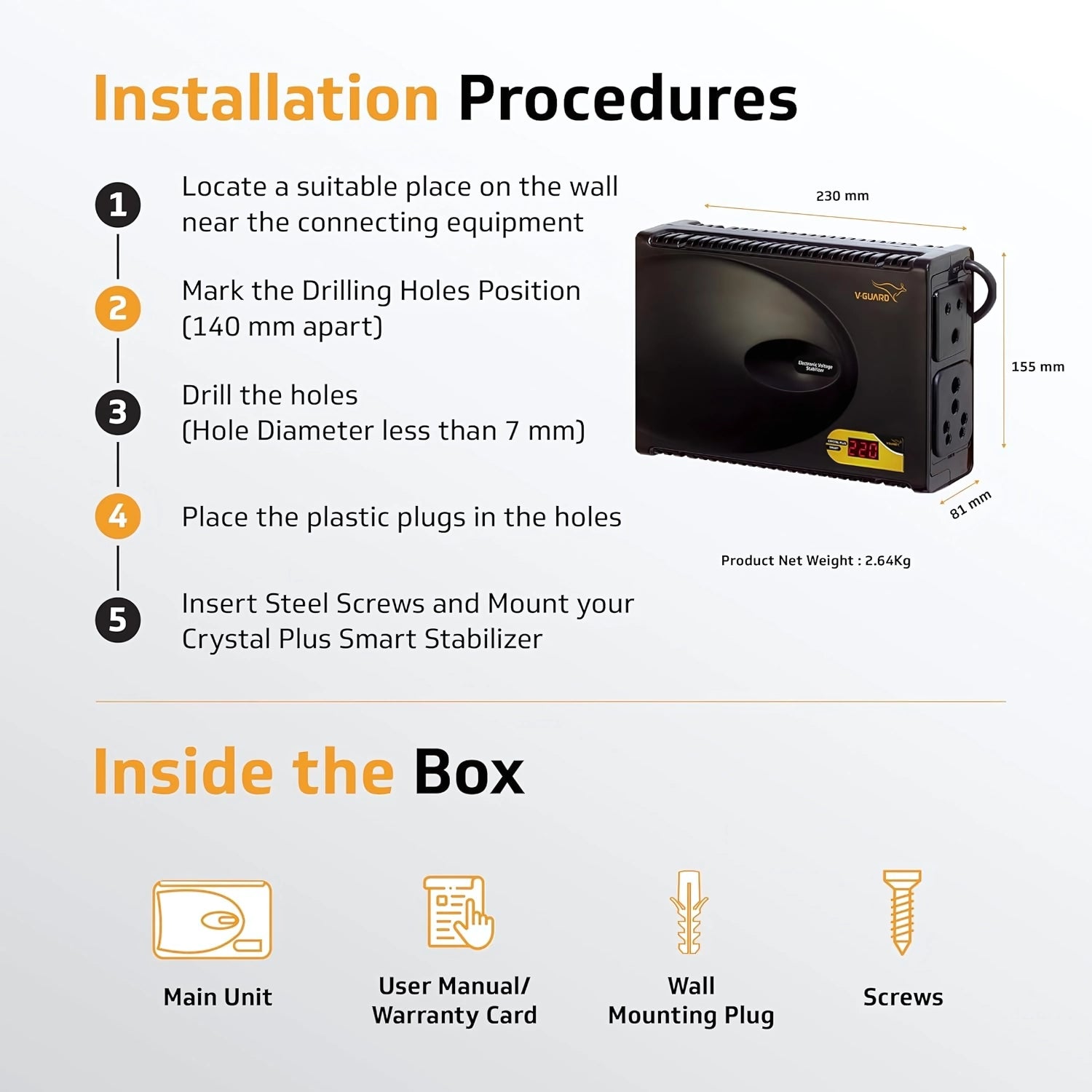 V-Guard Crystal Plus Voltage Stabilizer 90-290V - Black_5