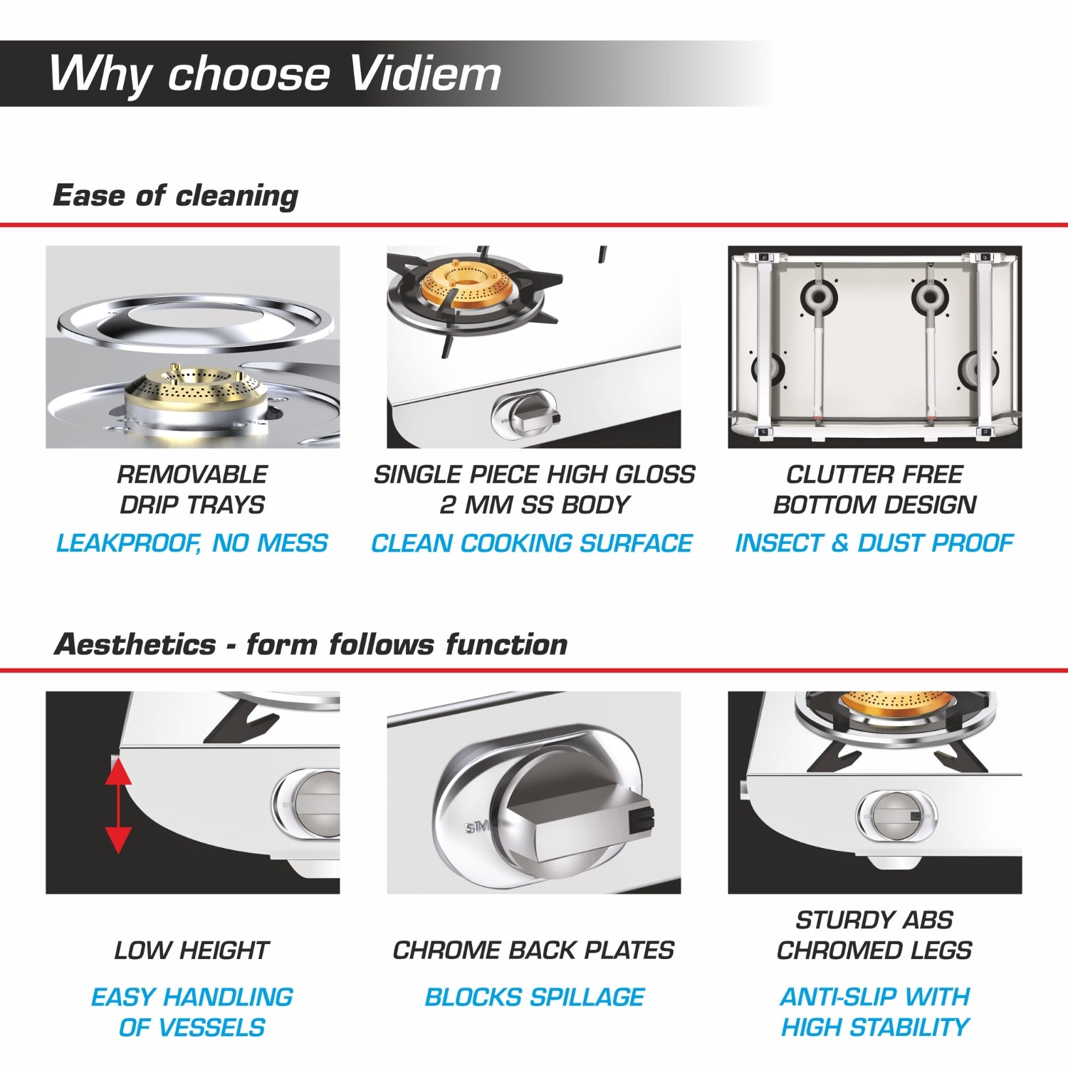 VIDIEM TUSKER 3 Burner Gas Stove - Silver_4